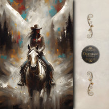 Cowgirl på White Horse Trail decoupage