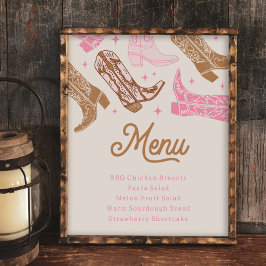 Cowgirl Party Menu-tecken