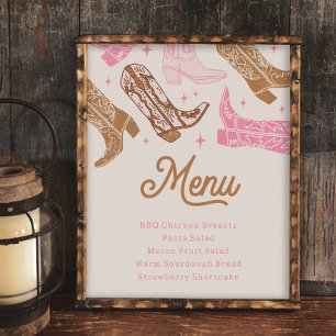 Cowgirl Party Menu-tecken