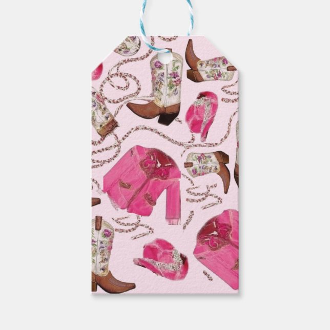 cowgirl pattern style presentetikett (Framsidan)