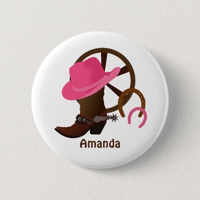 Cowgirl Personlig Knapp (Framsida)
