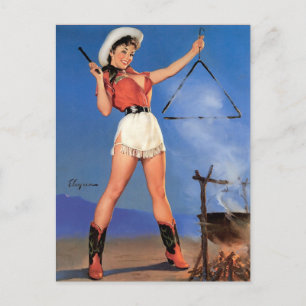 Cowgirl Pin-Up 1 Vykort
