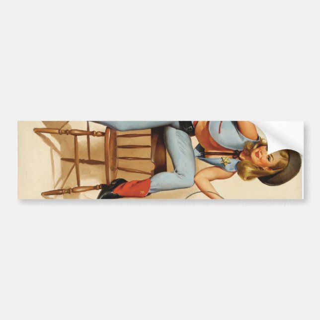 Cowgirl Pin-up Girl Bildekal (Framsidan)