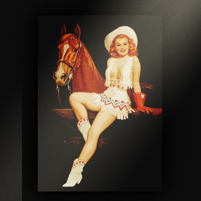 Cowgirl Pin-Up Vykort (Skapare uppladdad)