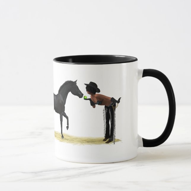 Cowgirl Pinup with Horse Coffee Mugg (Höger)