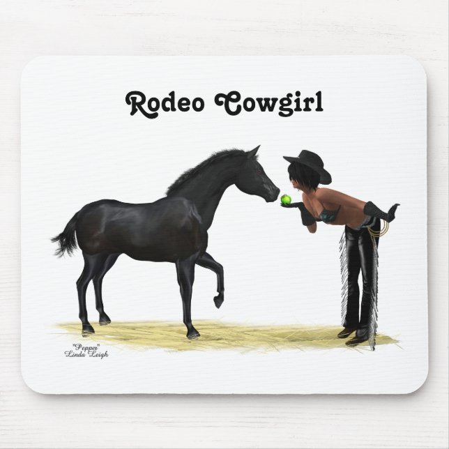 Cowgirl Pinup with Horse Mouse Pad Musmatta (Framsidan)