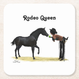 Cowgirl Pinup with Horse Papper Underlägg