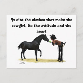 Cowgirl Pinup with Horse Postcards Vykort