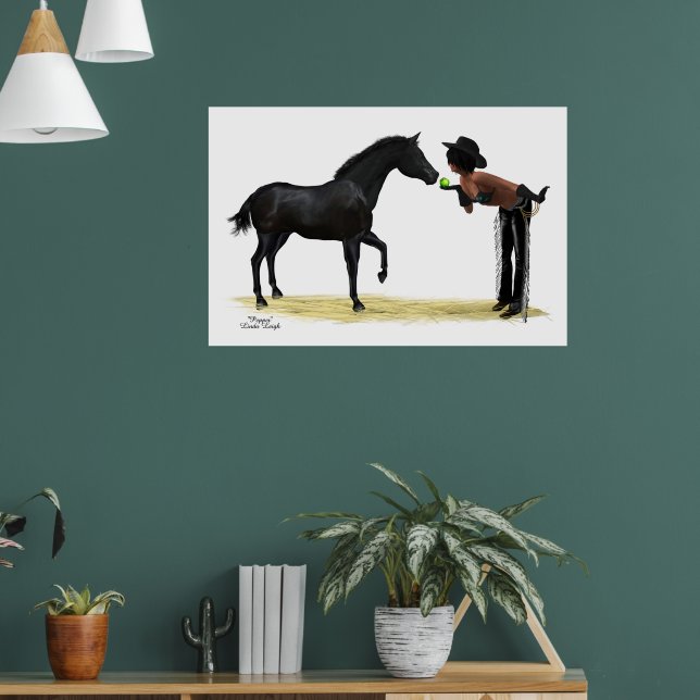 Cowgirl Pinup with Horse Poster (Vardagsrum 1)