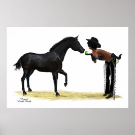 Cowgirl Pinup with Horse Poster
