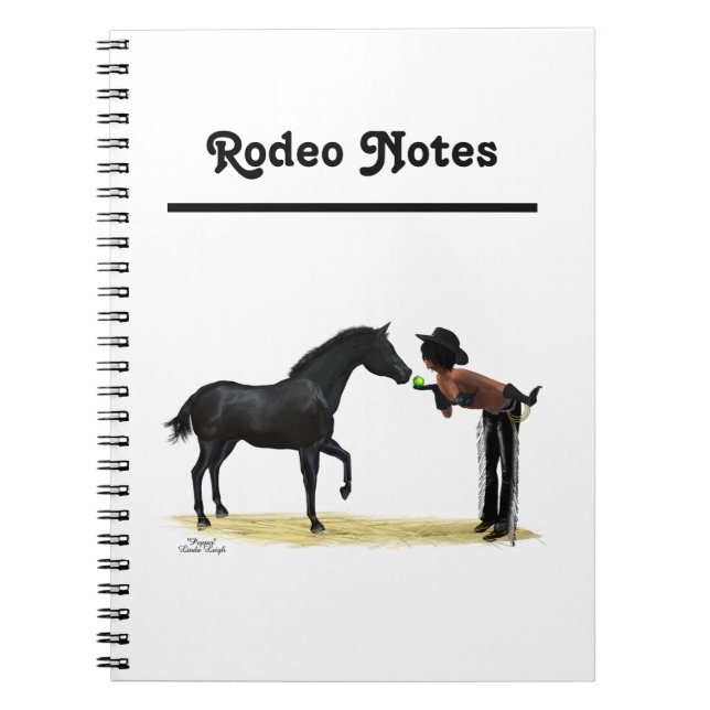 Cowgirl Pinup with Horse Spiral Notebook Anteckningsbok (Framsidan)