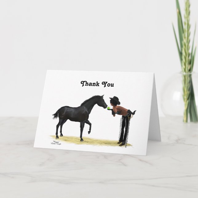 Cowgirl Pinup with Horse Tack you Card Kort (Framsida)