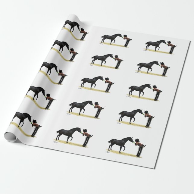 Cowgirl Pinup with Horse Wrapping Papper Presentpapper (Utrullad)