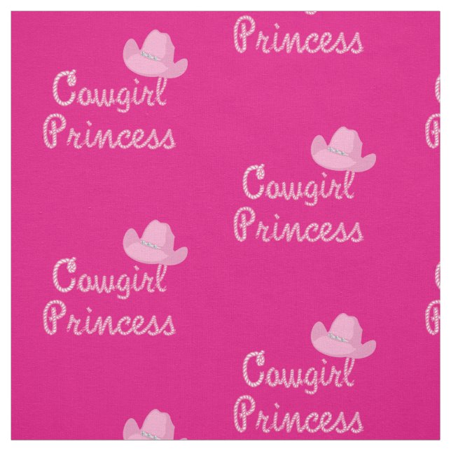 Cowgirl Princess med Rosa Hat Tyg (Provkarta)