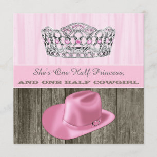 Cowgirl Prinsessa Baby Shower Inbjudningar