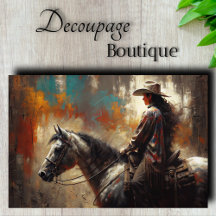 Cowgirl Profil Dekupage