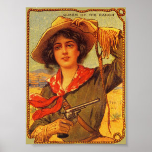 Cowgirl "Queen of the Ranch" Vintage affisch