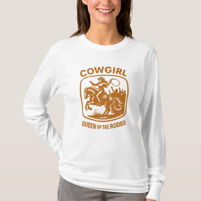 Cowgirl - Queen of the Rodeo T Shirt (Framsida)
