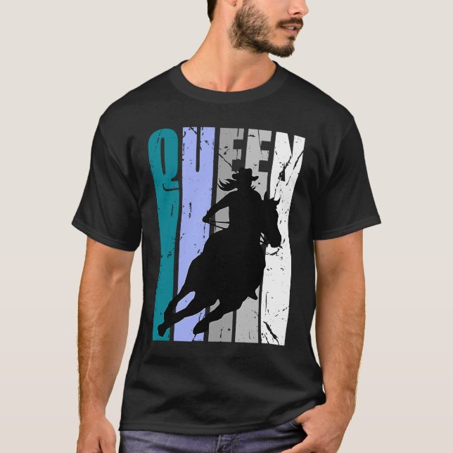 Cowgirl Queen Rodeo Women Barrel Racer Birthday Ri T Shirt (Framsida)