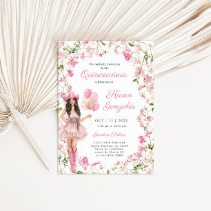 Cowgirl Quinceañera-inbjudan Inbjudningar