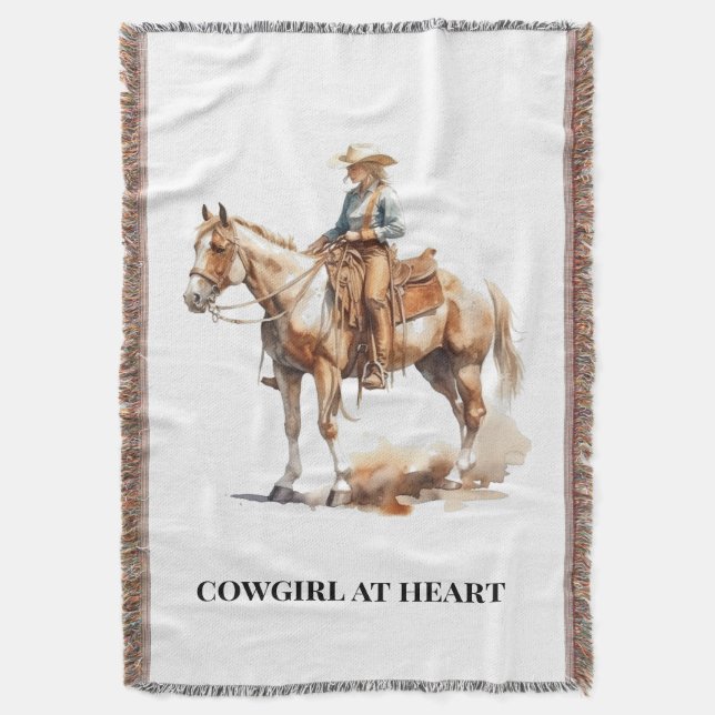 Cowgirl Ranch Soverom Mysig Dekor Filt (Framsidan Vertikal)