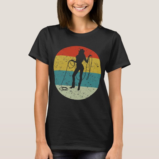 cowgirl retro vintage silhouette 70s t shirt (Framsida)