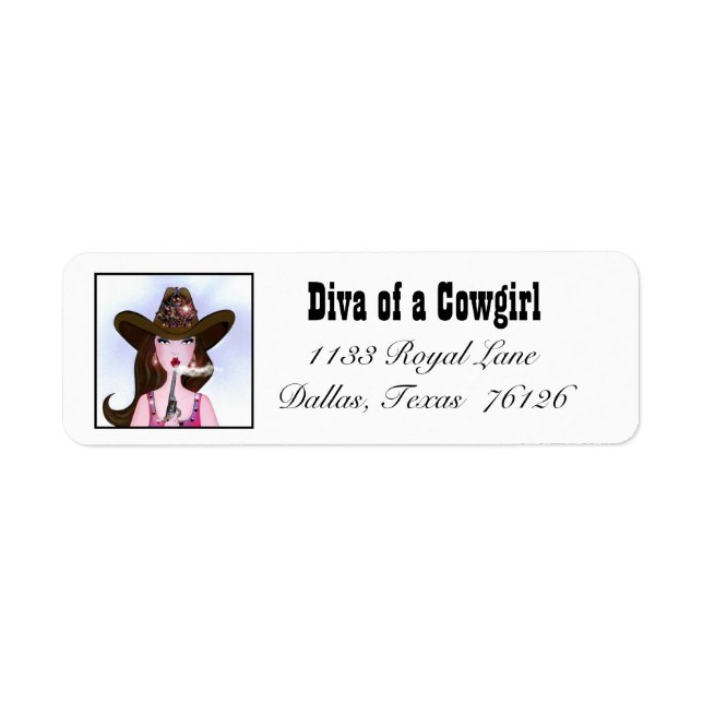 COWGIRL-Returetiketter Returadress Etikett (Framsidan)