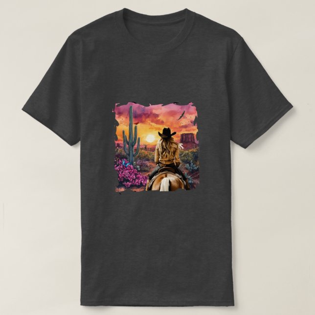Cowgirl rider bort t shirt (Design framsida)