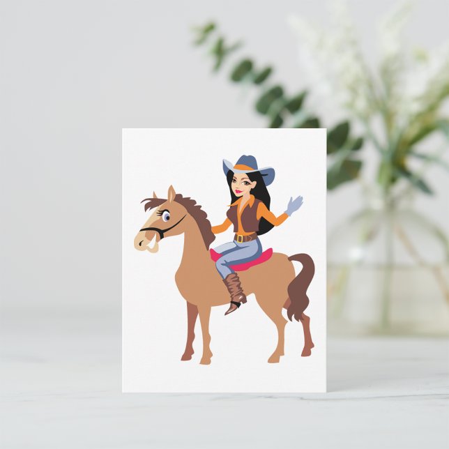 Cowgirl Riding A Horse-inbjudan Inbjudningar (Skapare uppladdad)