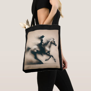 Cowgirl Riding a Horse , Western Cowgirl Tygkasse