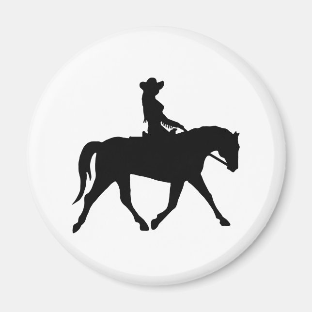 Cowgirl Riding Her Horse Magnet (Framsidan)