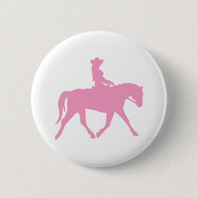 Cowgirl Riding Her Horse (rosa) Knapp (Framsida)