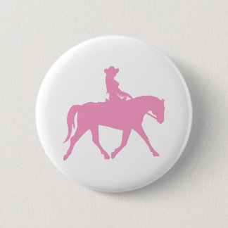 Cowgirl Riding Her Horse (rosa) Knapp