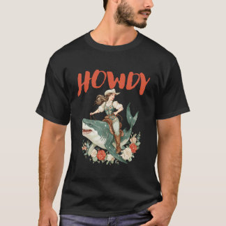 Cowgirl Ridning Haj Howdy Rodeo Vintage Western A T Shirt