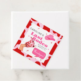 Cowgirl Röd & Rosa Sista Rodeo Möhippa Party Gåvor Etiketter