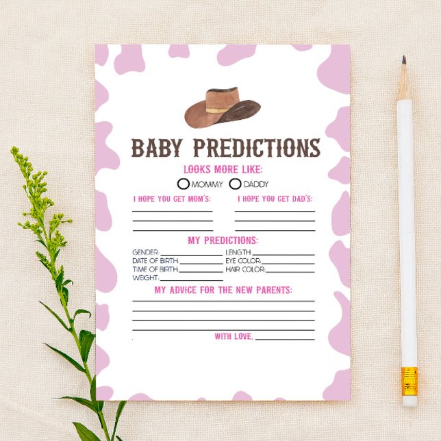 Cowgirl Rodeo Baby Shower PredicActivity Brevpapper (Skapare uppladdad)