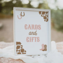 Cowgirl Rodeo Födelsedagsfest Cards and Gifts Sign