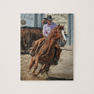 Cowgirl Rodeo Häst Ridning Western Sporter Pussel