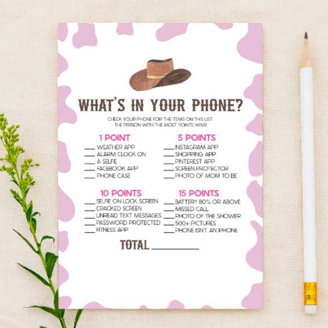 Cowgirl Rodeo in Your Mobilare Baby Shower Game Brevpapper (Skapare uppladdad)