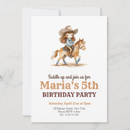 Cowgirl Rodeo Western Girl Birthday Inbjudningar