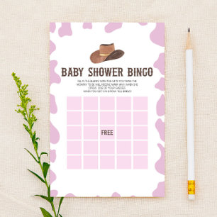 Cowgirl Rodeo Westerna Bingo Baby Shower-spel Brevpapper
