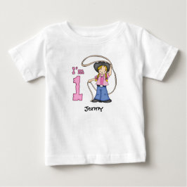 Cowgirl Roper 1st Birthday Baby T-Shirt