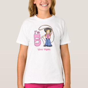 Cowgirl Roper 5th Birthday Personlig Tee