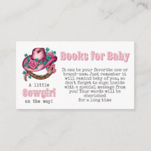 Cowgirl Rosa Blommigt Bok för Baby Shower Game