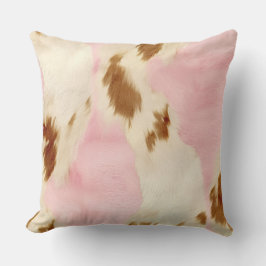 Cowgirl Rosa Cream Brown Cowhide Kudde