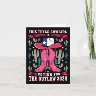 Cowgirl röstar på fredlös rolig pro Trump 2024 kvi Kort