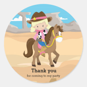 Cowgirl Runt Klistermärke
