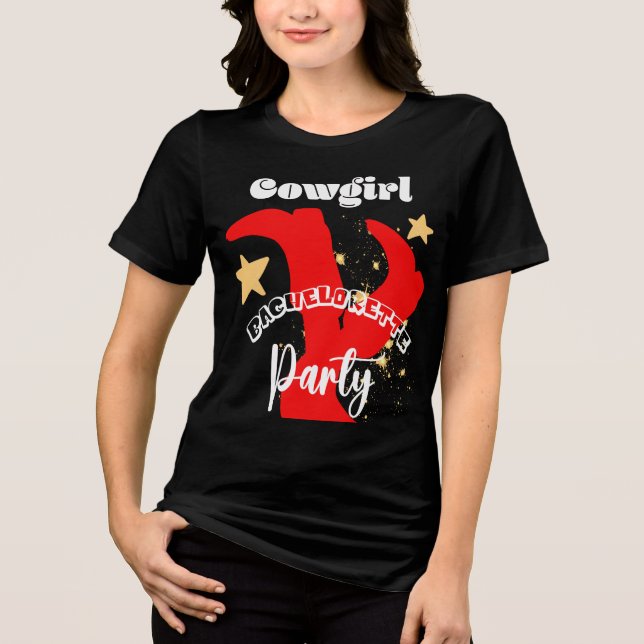 Cowgirl Sängkammar-Tjejtröja T Shirt (Framsida)