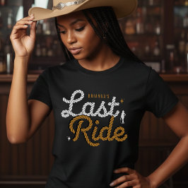Cowgirl Sängkammarfest Sista Ridt Brun Rep T Shirt