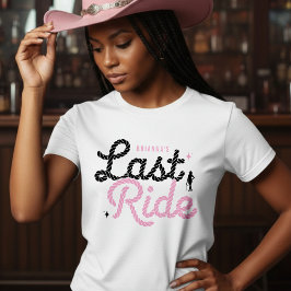 Cowgirl Sängkammarfest Sista Ridtur Rosa Rep T Shirt